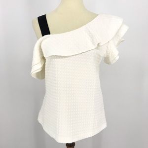 Banana Republic Flutter Sleeve Top One Shoulder